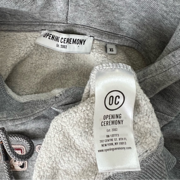 Opening Ceremony Greek Letter Spell Out Hoodie Gray, XS - Picture 6 of 10